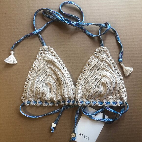 Spell x Free People "Love Jetty" Crochet Tie-top & Side Tie Bikini Set - BNWT - Picture 6 of 9